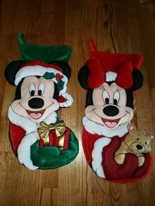 Disney Mickey Minnie Mouse Christmas Stockings Large