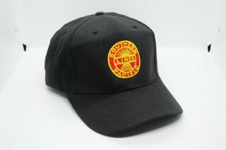 Black Red Yellow Sp Southern Pacific Sunset Logo Railroad Strapback Hat Cap
