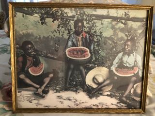 Vintage Black Americana ‘a Good Time In Georgia’ Framed Print Wall Hanging Decor