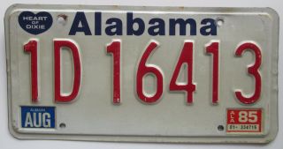 Alabama 1985 Jefferson County License Plate Quality 1d 16413