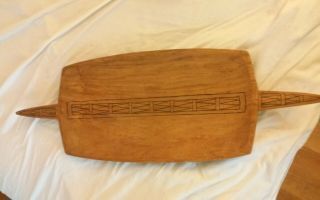 Exceptional Vintage Carved And Incised Large Wood Serving Tray?african?oceanic?