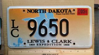 License Plate,  North Dakota,  Lewis & Clark Expedition,  Lc 9650