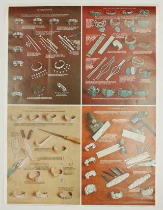 Rare Bracelet Oscar T Branson Indian Jewelry Making Book 1976 Poster Chart