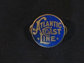 Vintage Acl Atlantic Coast Lines Enamel Screw Back Badge Or Emblem