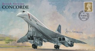 (a29681) Gb Cover Concorde Pilot Signed Cochrane Heathrow 2003 75/100