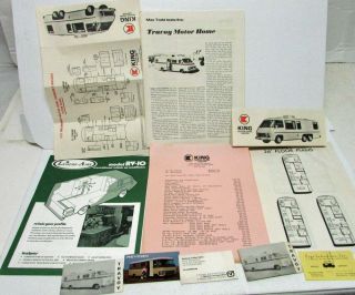 Vintage Rv Motor Home Salesmans Set King Travoy Brochures Data Sheets Price List