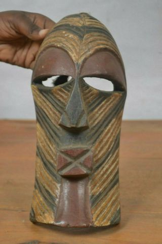 African Tribal Art,  Small Songye Mask From Drc Region Du Kasai Orientale.