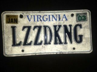 Virginia Tag License Plate Lzzdkng Doors Tribute Lizard King Jim Morrison