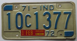 Indiana 1971 - 1972 Clark County License Plate Quality 10c1377
