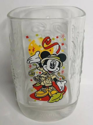 Set Of 4 Walt Disney World Mickey Mouse Square Shaped Millennium Glasses 2000 2