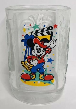 Set Of 4 Walt Disney World Mickey Mouse Square Shaped Millennium Glasses 2000 3