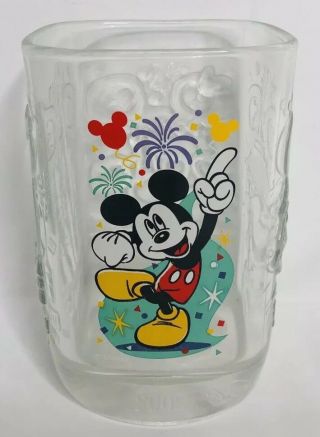 Set Of 4 Walt Disney World Mickey Mouse Square Shaped Millennium Glasses 2000 4