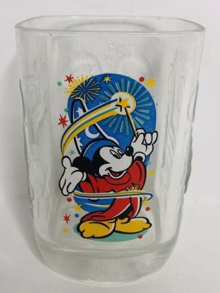 Set Of 4 Walt Disney World Mickey Mouse Square Shaped Millennium Glasses 2000 5