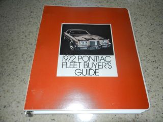 1972 Pontiac Fleet Buyers Guide Binder