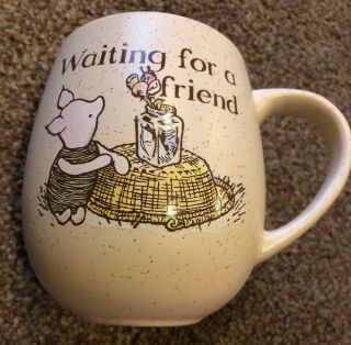 Disney Store Piglet " Waiting For A Friend " 12oz.  Stoneware Mug Winnie The Pooh