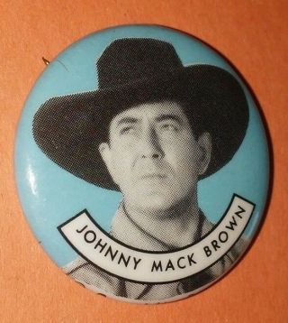 Johnny Mack Brown Western Vintage 1950s Republic Pictures Pin Button Rare A