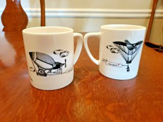 Set Of 2 Dudson Virgin Atlantic Robert Welch Flying Machines Coffee Tea Cup Mug
