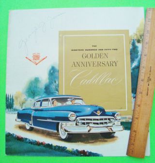 1952 Cadillac Golden Anniversary Huge Folder Brochure Sixty Special Convertible