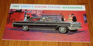 1963 Chevrolet Chevy Ii Nova Custom Feature Accessories Sales Brochure