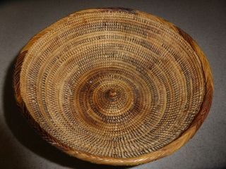 Antique Native American Indian Hand Finely Woven Pedestal Basket 9.  75 "