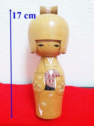 17 Cm Japanese Old Sosaku Kokeshi Wood Doll Rare 2973