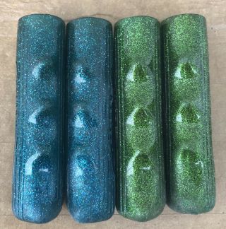 Schwinn Blue & Green Glitter FULL SIZE Grips StingRay Deluxe Fair Lady Slik Chik 4