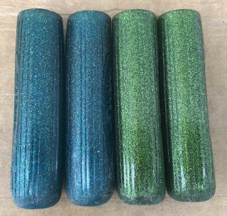 Schwinn Blue & Green Glitter FULL SIZE Grips StingRay Deluxe Fair Lady Slik Chik 5