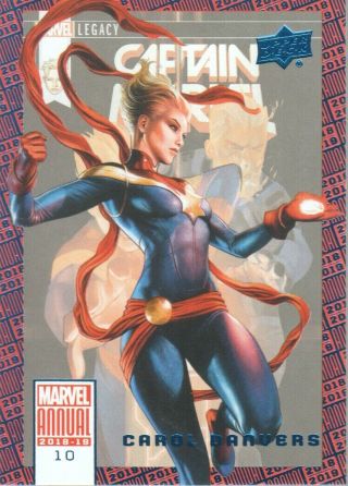 2018 - 19 Marvel Annual Blue Foil 10 Carol Danvers