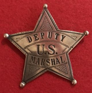 Vintage Obsolete Deputy U.  S.  Marshal Badge—marked Sterling &.  925