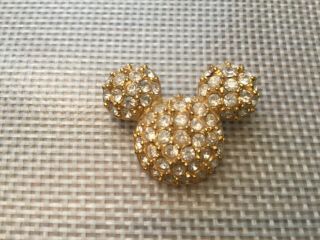 Vintage Disney’s Mickey Mouse Gold Rhinestone Pin Brooch