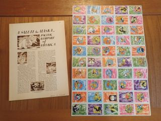 Wwii 1942 Disney War Insignia Postamp Album Vol 1 No 4 Full Sheet Stamps