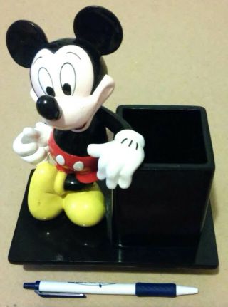 Rare - Mickey Mouse Disney Ceramic Desktop Pencil Pen Holder Figurine