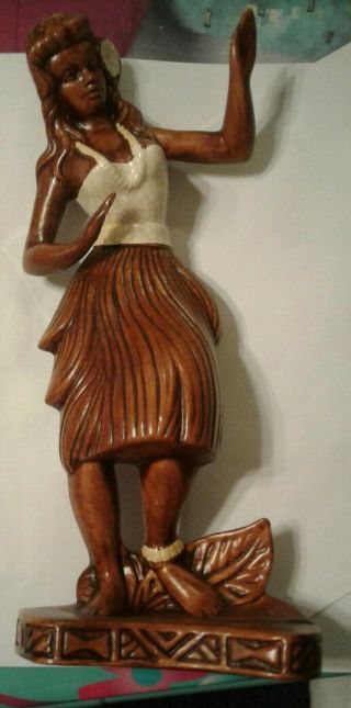 Vintage Treasure Craft Of Hawaii Girl Hula Dancer Figurine Tiki Decor 11 “