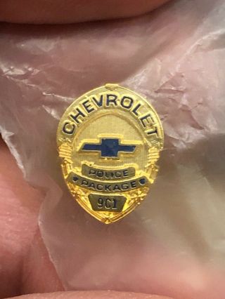 Vintage Rare Gold Chevrolet Police Package Lapel Pin