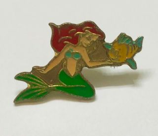 Rare Disney The Little Mermaid Princess Ariel Flounder Vintage Mini Pin Brooch