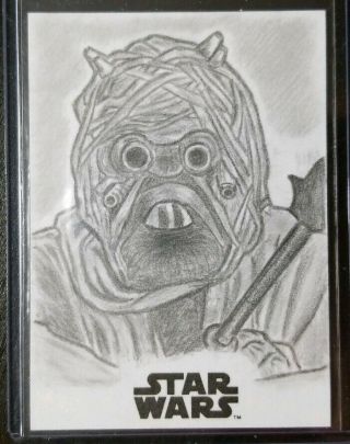 2018 Topps Star Wars Galaxy Sketch Card 1/1 Artist: Veronica Smith