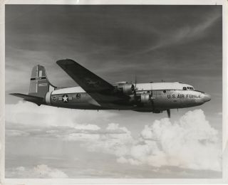 Large Vintage Photo - Usaf Douglas C - 54 In - Flight