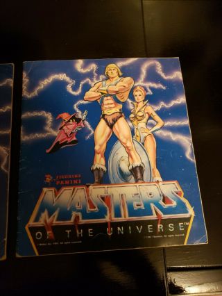 (2) Vintage He - Man Masters of the Universe 1983 Panini Sticker Books w/stickers 2