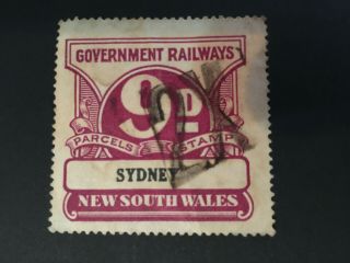 9d Nsw Government Railways Parcels Stamp Label Sydney