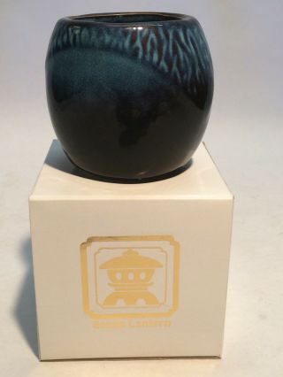 Japanese Bonsai Ikebana Pot W/ Kenzan By Stone Lantern