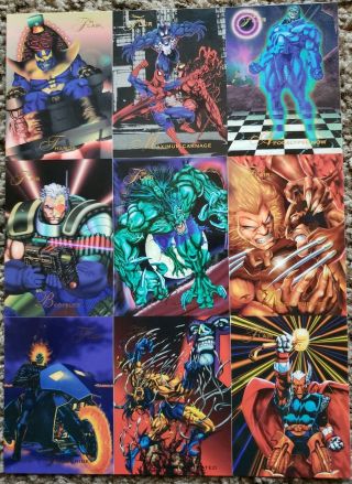 Rare 1994 Marvel Flair Annual Set Uncut 9 Card Dealer Promo Sheet