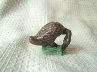 Chinese Export Porcelain Or Shiwan Mud Bird Figurine Brown Duck