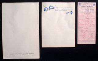 3 Vintage R.  R.  Documents,  Santa Fe Lines,  Litchfield And Madison Railway Co.