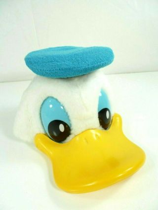 Vtg Disney Donald Duck Plush Snapback Hat Mesh Molded Bill 3d Brand 80 