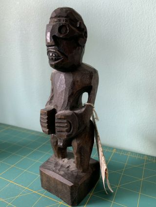 Carved Marquesan Style Wooden Tiki Statue Mulikihaamea Matekitoga