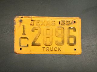 Vintage 1955 Texas Truck License Plate