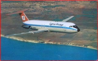 Cyprus Airways Bac 1 - 11 British Aerospace Oversize Postcard With Technical Data
