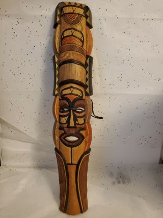 Hand Carved Wooden African Tribal Mask Wall Decoration