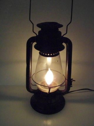 Vintage 1900 Liberty Kerosene Lantern Retrofitted Electric Lamp Rustic Decor