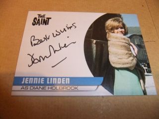 Jennie Linden Jl3 Autograph Card The Saint Roger Moore Doctor Who Dalek Dr